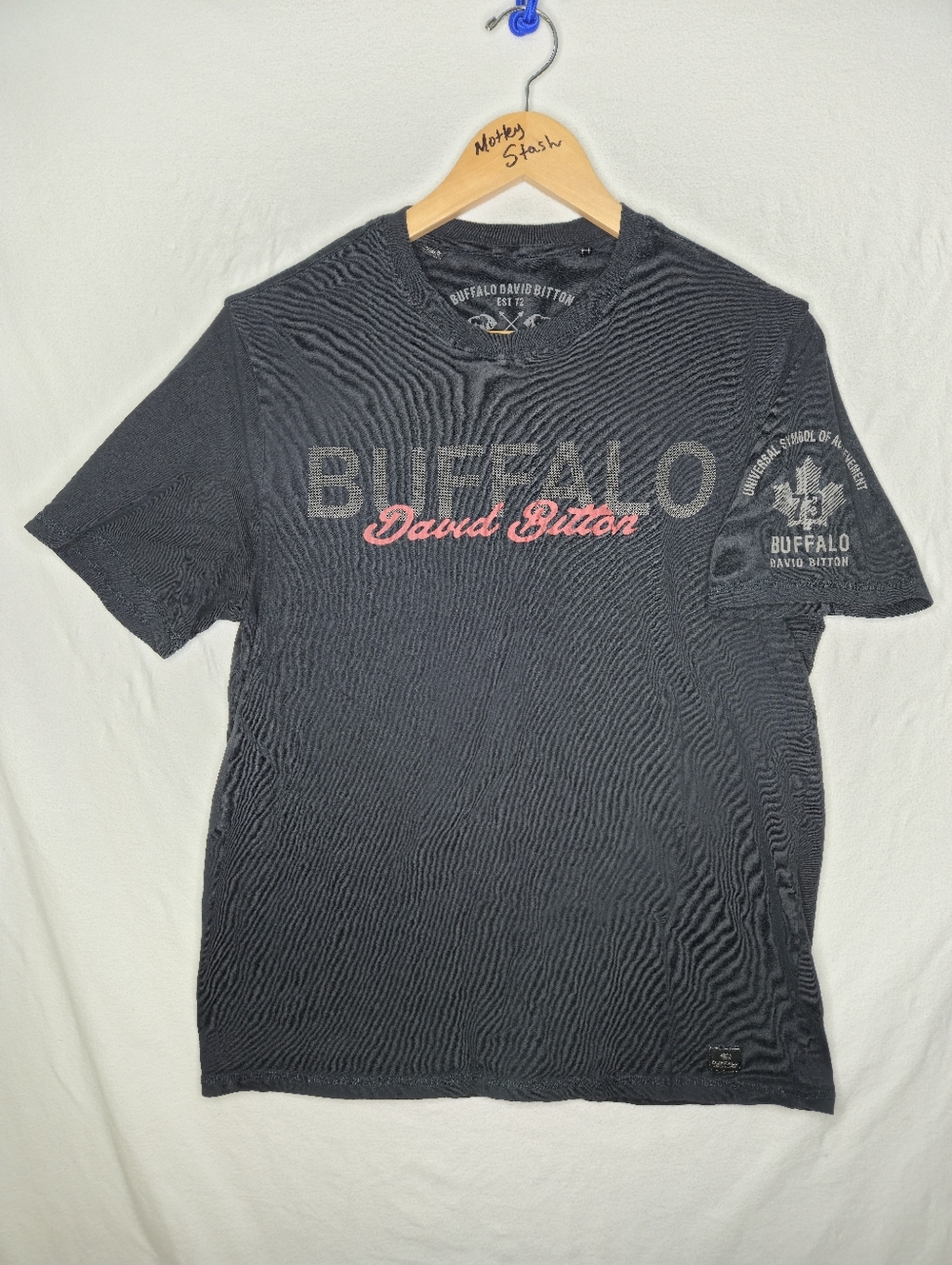 Buffalo David Bitton Men's Black Tee Short Sleeved Tee Shirt Size Medium